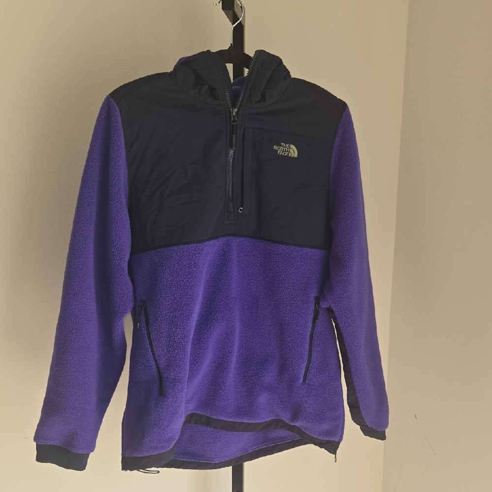 The North Face Women's Purple and Black Hooded Fleece Pullover